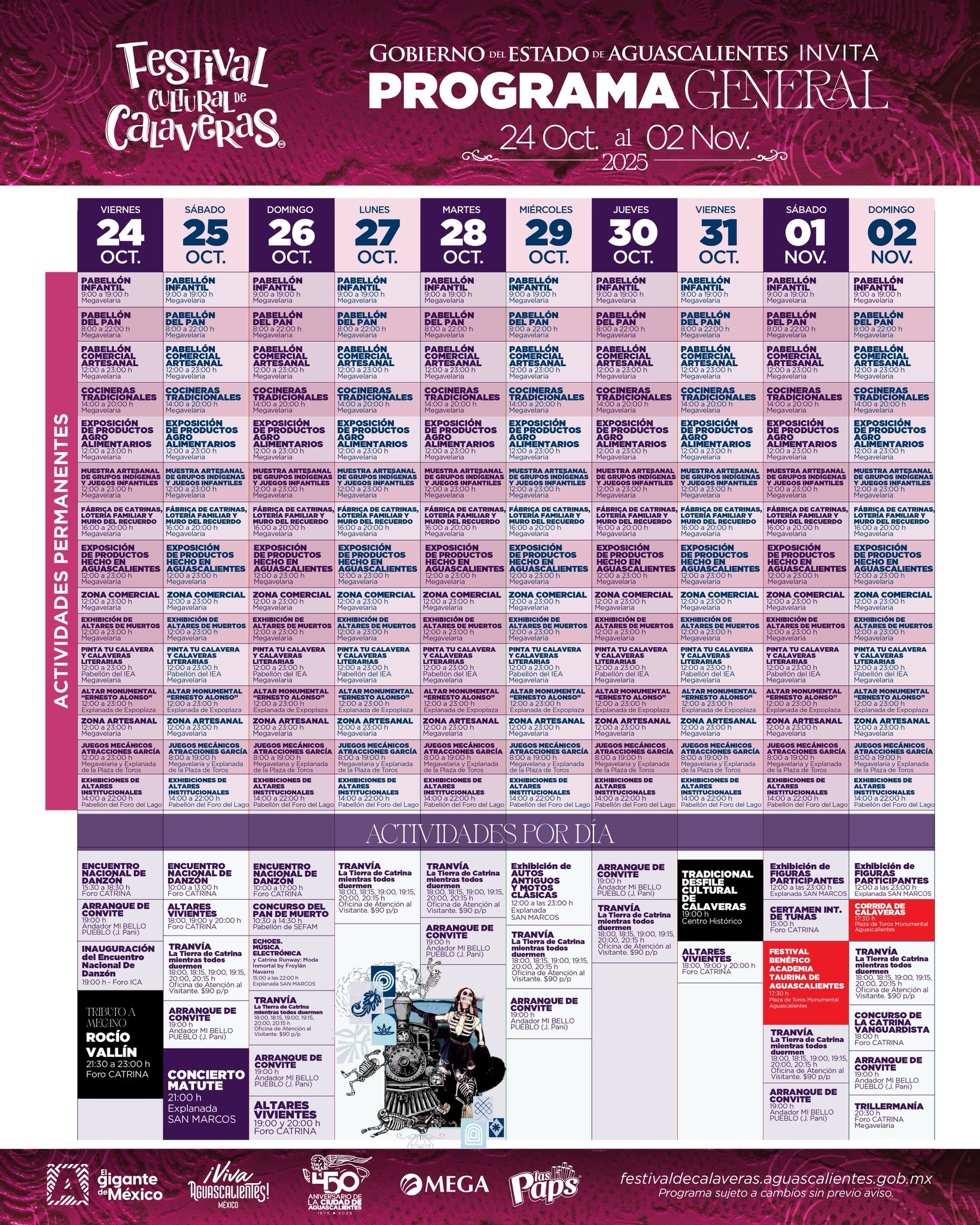 programa festival de las calaveras aguascalientes 2025