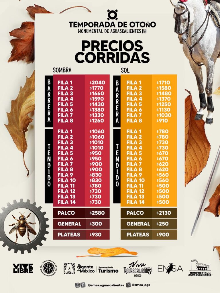 precios corridas de toros aguascalientes