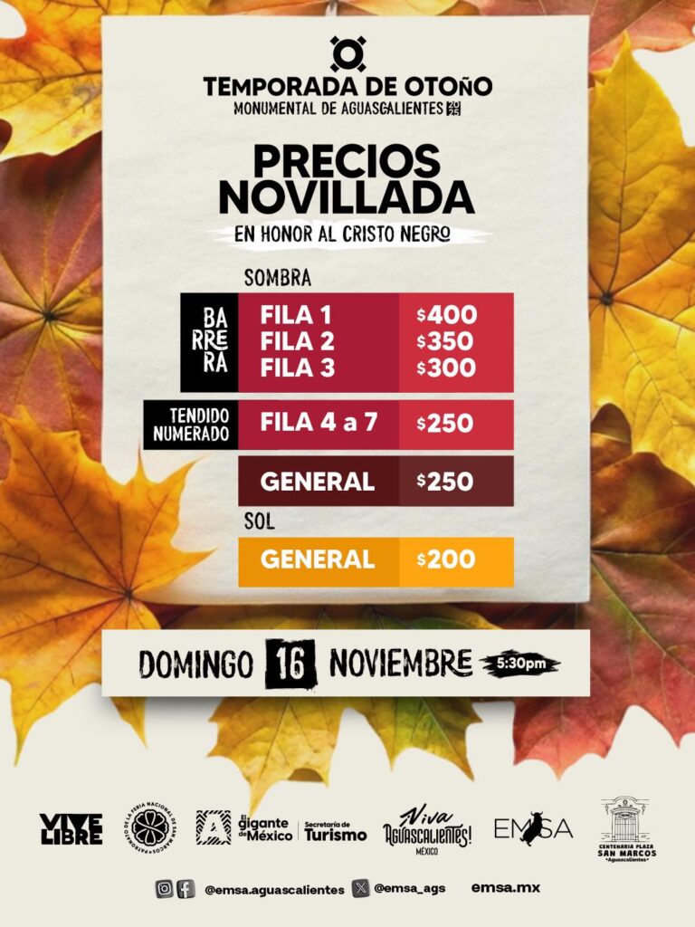 precios novilladas aguascalientes